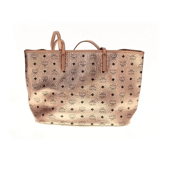 MCM Reversible Large Metallic Visetos Canvas Shopper Tote - Picture 4 of 15